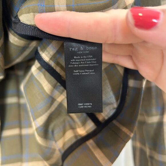 Rag and Bone Sybil Green Plaid Blazer Size 2 100% Cotton - Picture 9 of 11